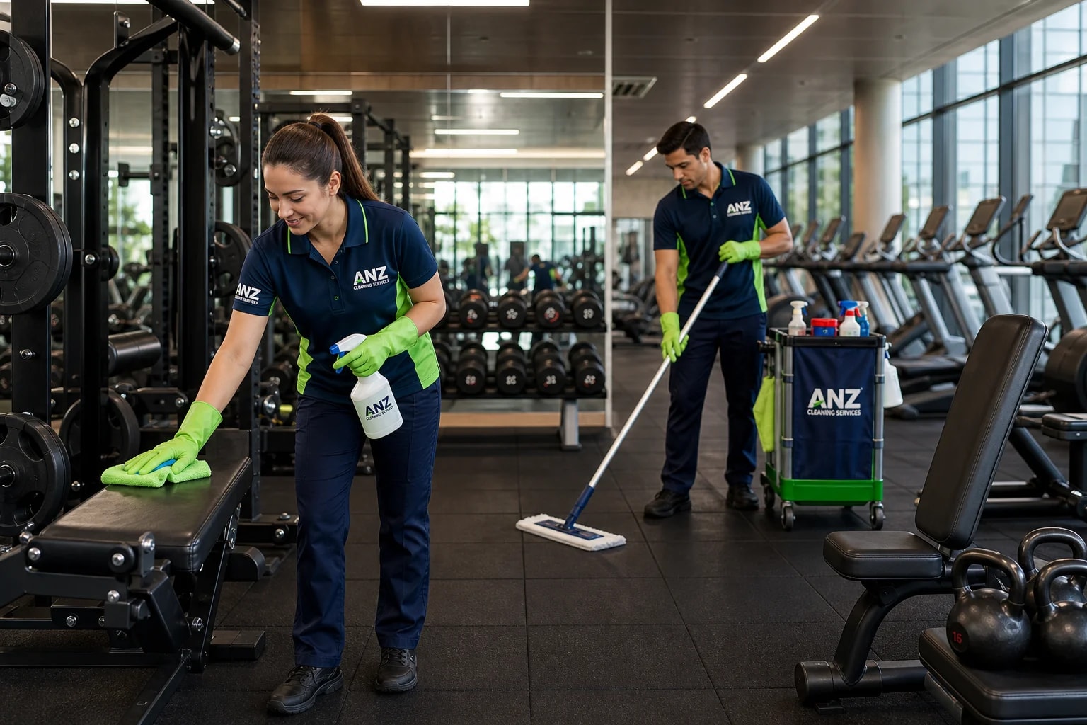 Gym Cleaning — Commercial Cleaning Mascot — ANZ Cleaning Services Mascot freight precinct commercial cleaning